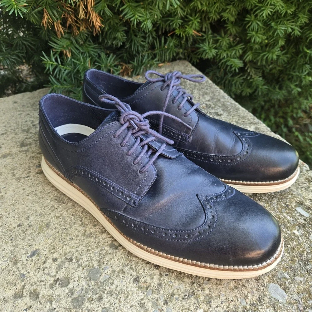 Cole Haan OriginalGrand Navy Leather Wingtip Oxford 11M Lace-Up C30563